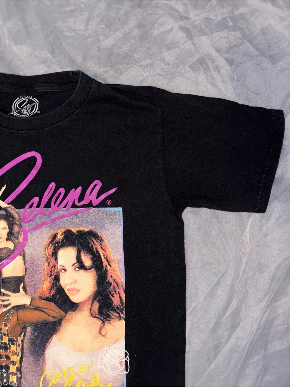 Selena Graphic Tee - Black with Pink & Multicolor Print